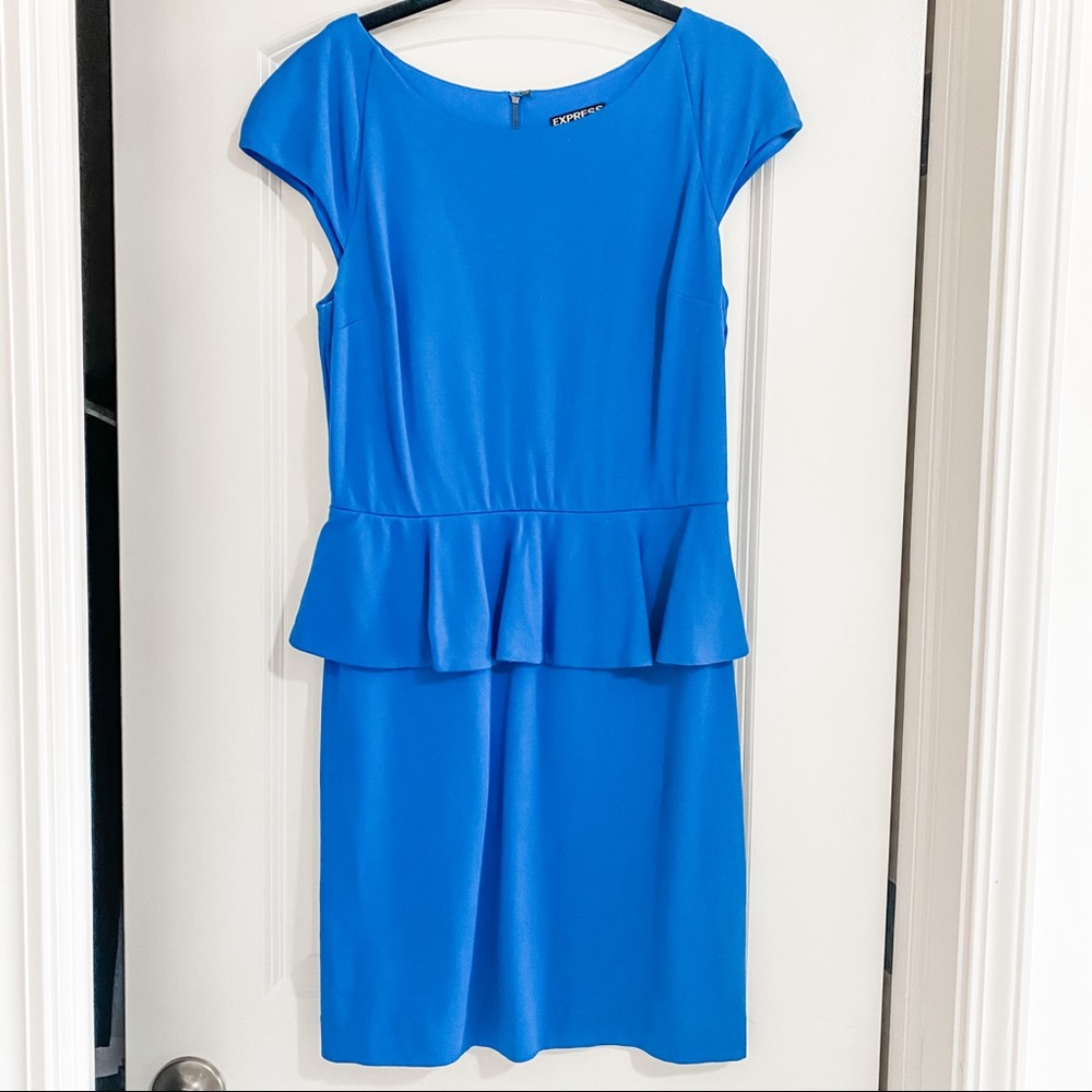 EXPRESS Blue Peplum Dress
